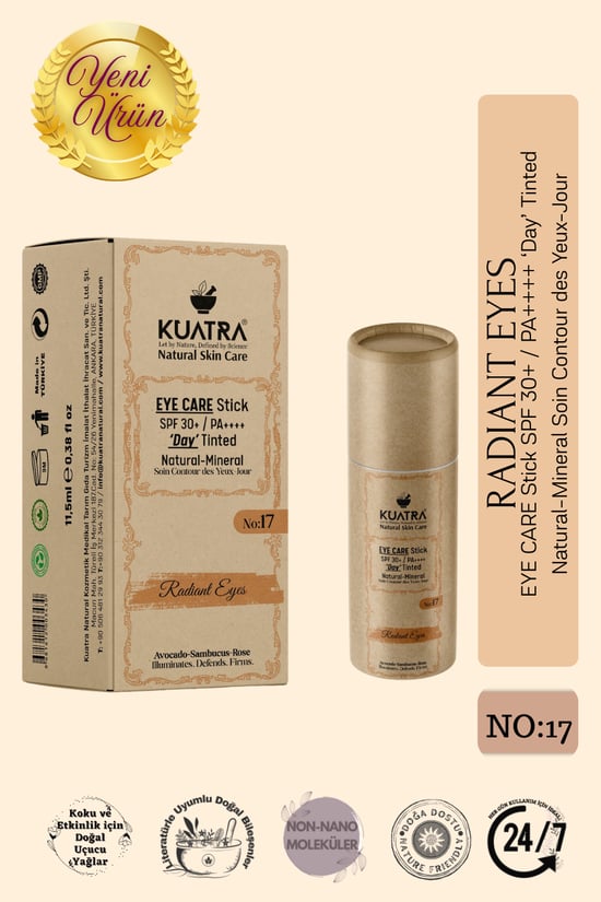 Kuatra Radiant Eyes Göz Çevresi Doğal Mineral Antiaging, Antioksidan Gündüz Bakım Stick Spf 30+