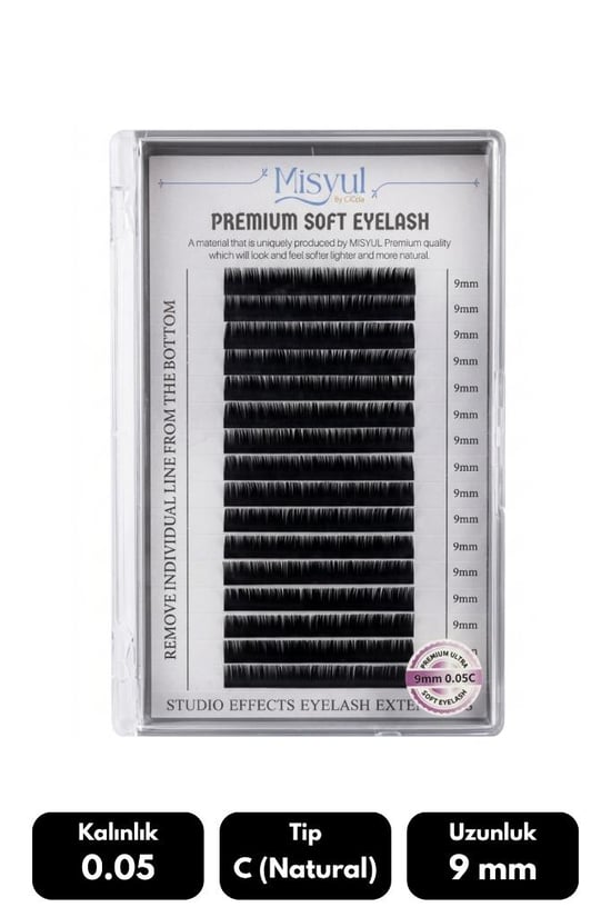 Misyul 0.05c Natural Kıvrım 9 Mm Soft Eyelash Doğal İpek Kirpik 16'lı