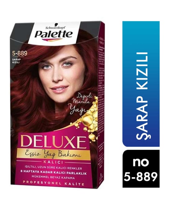 Palette Deluxe Eşsiz Yağ Bakımı Saç Boyası 5.889 Şarap Kızılı