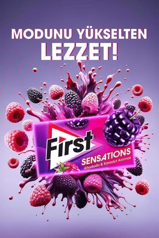 First Sensations Ahududu&karadut Aromalı Sakız 27 Gr - 12 Adet