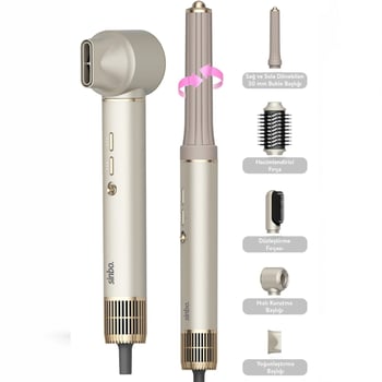 Sinbo Shd-1729 (rose Gold) Air Brush (5in1=bukle-hacimle-düzleştir-2-fırça) Saç Kurutma & Şekil Makinesi (1300w)(3-kdm.hız & ℃)