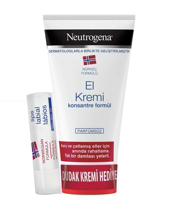 Neutrogena El Kremi Parfümsüz 75 Ml + Dudak Kremi Hediye