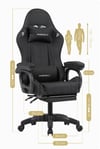 Fashcolle Dynamic Air Kumaş Black Masajlı Oyuncu Koltuğu