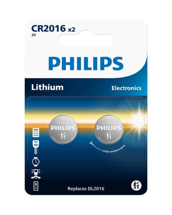 Philips Cr2016 3v Lityum Düğme Pil,saat ve Kumanda Pili - Dl2016 Muadili 2'li Blister