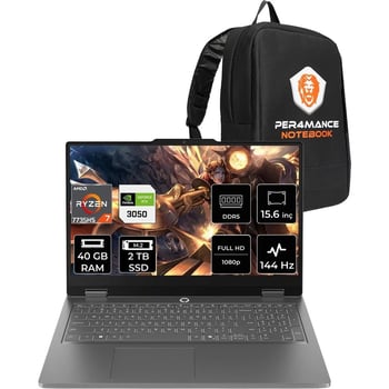 Lenovo Loq Essential Ryzen 7 7735hs Rtx 3050 40gb Ram 2tb Ssd 15.6" Fhd 144hz Freedos 83s00033trp320