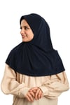 Hürrem Bone Lacivert Pratik Hazır Geçmeli Tesettür Eşarp Sandy Kumaş Sade 1600_02