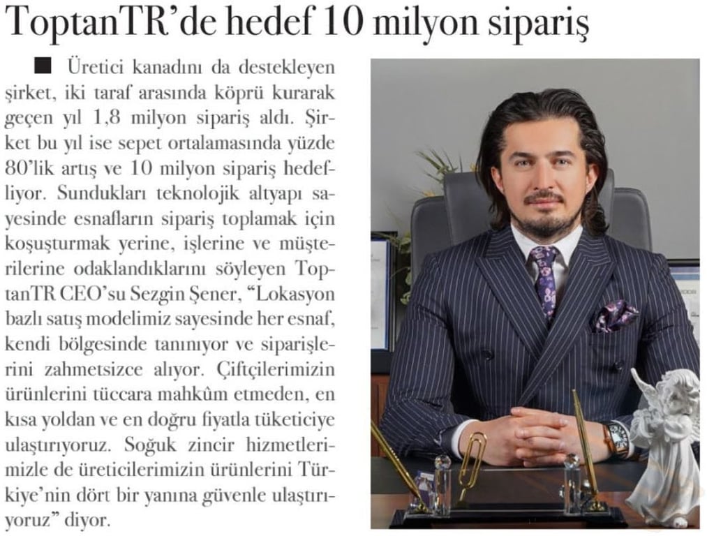 ToptanTR'de Hedef 10 Milyon Sipariş