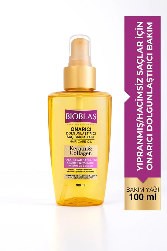Bioblas Keratin & Kolajen Onarıcı Dolgunlaştırıcı Saç Bakım Yağı 100 Ml