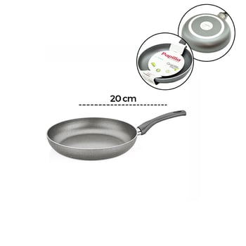 Papilla Fred ( Frying Pan ) ( 20 Cm ) ( Maxi ) ( Granit Tava ) ( Gri Kırçıllı ) ( Tek Saplı ) ( Brkt-706134 )