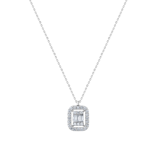 0.23 Ct Pırlanta Baget Kolye
