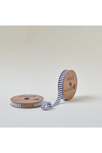 Biye Kalın Çizgili Katlı F10 İndigo 2 Cm 25 Metre %65 Koton %35 Polyester