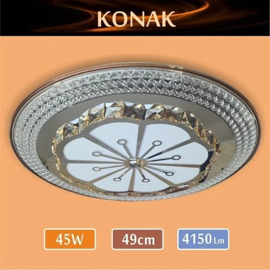 Erbay Sıva Üstü Led Panel Yuvarlak 45 Watt-Konak Desenli-Beyaz-Günışığı