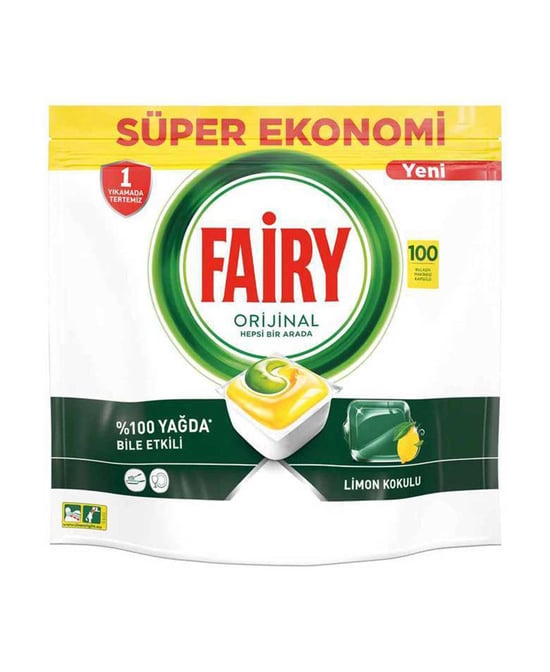 Fairy Hepsi Bir Arada 100 Yıkama Bulaşık Makinesi Tableti Limonlu