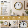 Galaxy Ms-500-a-g-k ( Gold & Gri & Siyah & Sessiz Akar ) ( Pilli ) ( Yuvarlak ) ( Uzunluk : 17cm & Kalınlık : 4cm ) Masa & Duvar Saat