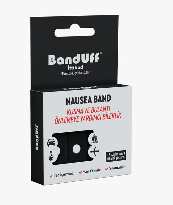 Banduff Kusma ve Bulantı Önleyici Bileklik - Yetişkin / Siyah