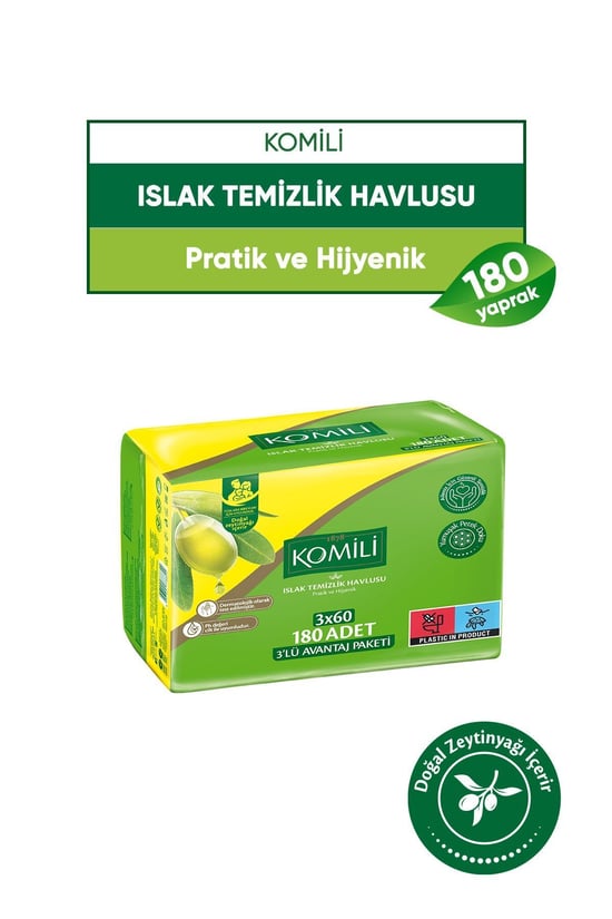 Komili Islak Havlu 3x60 - 180 Yaprak