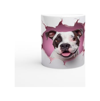 Duvarı Delip Bakan Boxer Köpek Temalı Baskılı Kupa Bardak Renkli