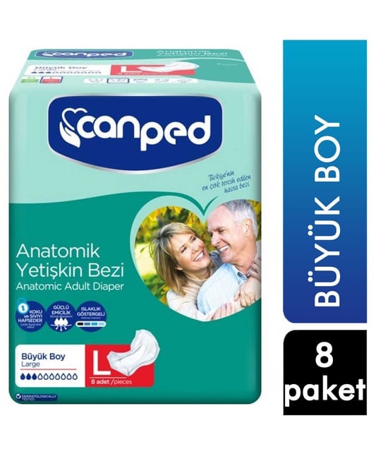 Canped Anatomik Hasta Bezi Büyük Boy 8'li Paket