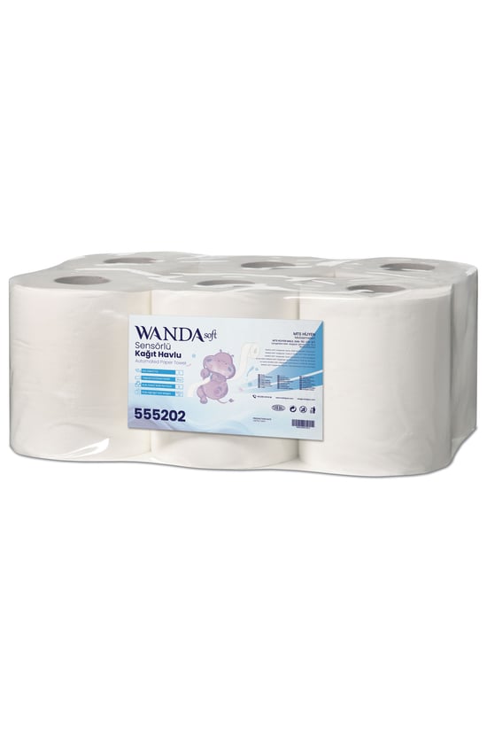 Wanda Soft Sensörlü/Hareketli Kağıt Havlu 6'lı Paket 3 KG - 2 Katlı, 21cm Yaprak Eni 