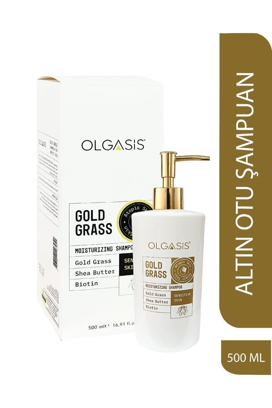 Olgasis Gold Grass Shampoo – Kepek Ve Için Biotin Ve Shea Butter Günlük Şampuan 500 ml