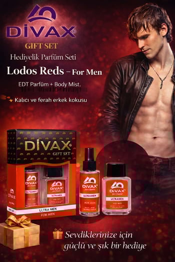 Divax Kofre Set Erkek Parfümü Lodos Reds 50 Ml.edc + 100 Ml. Body Mist