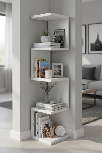 Pikas 4 Raflı Köşe Duvar Rafı, Kitaplık