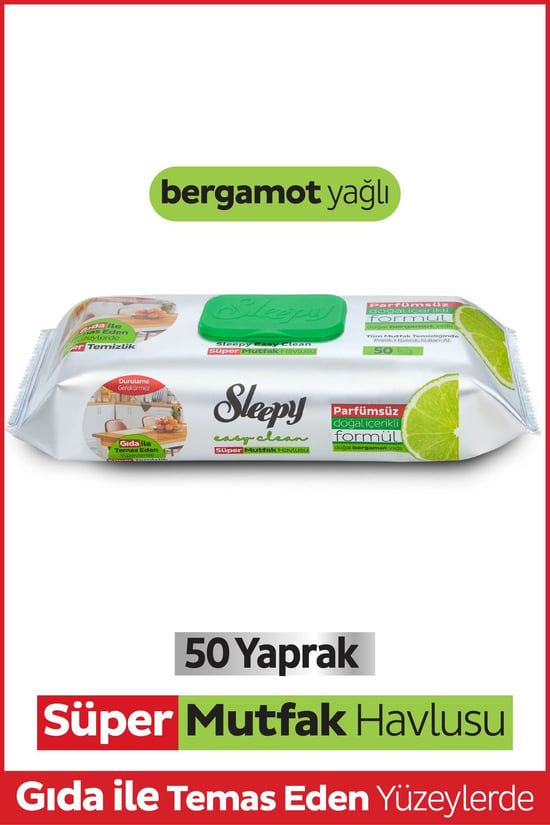 Easy Clean Süper Yüzey Temizlik Mutfak Havlusu&mendili Bergamot Yağlı 50 Yaprak