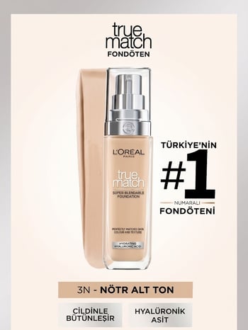 L'oreal Paris True Match Bakım Yapan Fondöten - 3n Nötr Alt Ton