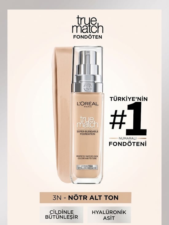 L'oreal Paris True Match Bakım Yapan Fondöten - 3n Nötr Alt Ton