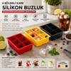 K22-015 ( 6 Bölmeli ) Kare Plastik & Renkli Buzluk Renkli