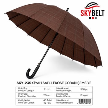 Skybelt Sky-235 ( 16 Telli ) ( Erkek ) Baston Şemsiye Protokol