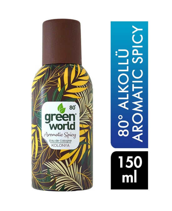 Green World 80° Alkollü Kolonya 150 Ml Sprey Metal Şişe Aromatic Spicy