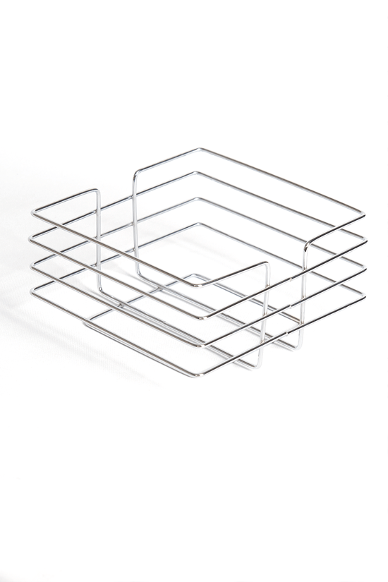 Rafiste Kare Ekmeklik ve Sunum Sepeti Krom