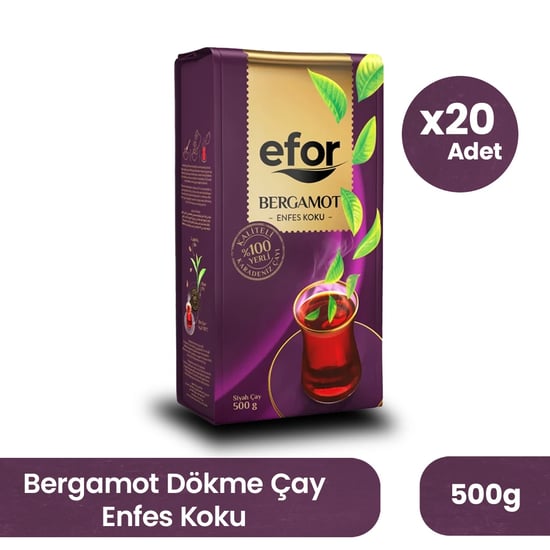 Efor Bergamot Aromalı Dökme Siyah Çay 500 Gr – 20'li Koli