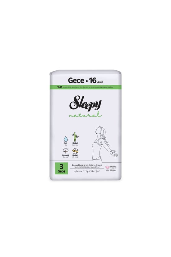 Sleepy Natural Kadın Pedi No: 3 Gece 16 Lı