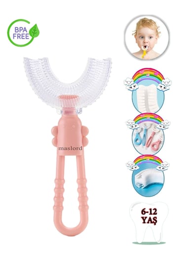 U Tipi Yeni Nesil Diş Fırçası - Pudra - Kelebek Model 6-12 Yaş