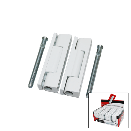 Kervan ( 2 Pcs & Plastik ) ( Beyaz & 90mm ) Pvc ( Kapı ) Menteşe