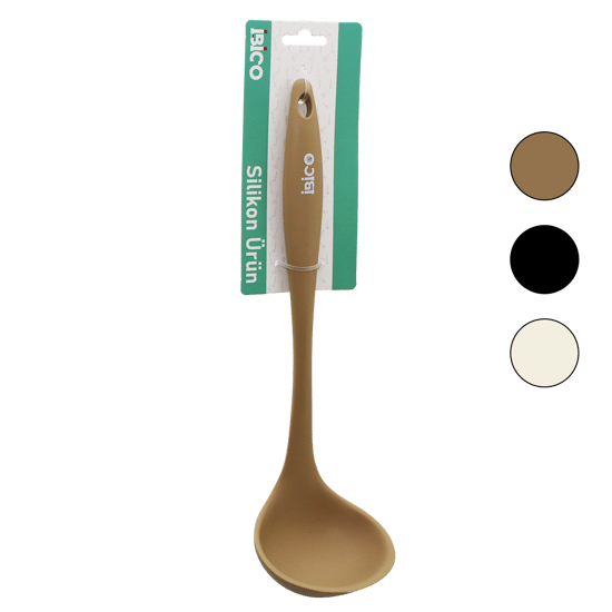 İ22-038 ( Büyük=70ml ) ( Renkli Silikon ) ( Servis ) ( Kepçe ) ( Silikon Saplı ) ( 28cm )