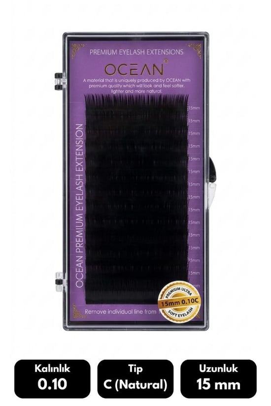Ocean 0.10c Natural Kıvrım 15 Mm Soft Eyelash Doğal İpek Kirpik 16'lı