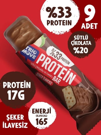 Trio Move %33 Protein Bar Fındıklı Ve Sütlü 50 Gr *9'lu