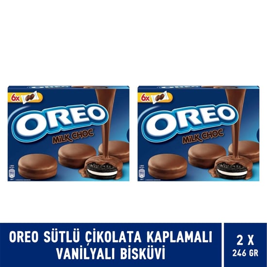Oreo Sütlü Çikolata Kaplamalı Vanilyalı Bisküvi 246 Gr - 2 Adet