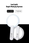 Proco Beauty Pro Led Işıklı Saplı Makyaj Aynası - Display Kutu - Şarj Edilebilir Uzun Ömürlü Kullanım ( Beyaz, Pembe )