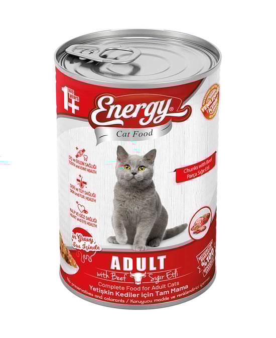 Energy Kedi Maması Islak 400 gr Sığır Etli