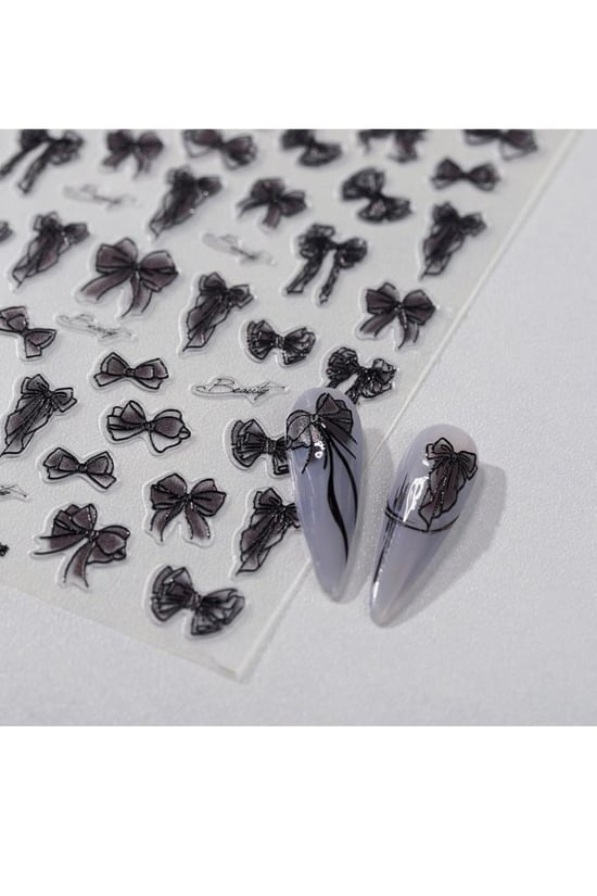 Misyul 5d Tırnak Sticker Yapışkanı Siyah Kurdaleli Beauty Yazılı Mıs-3520