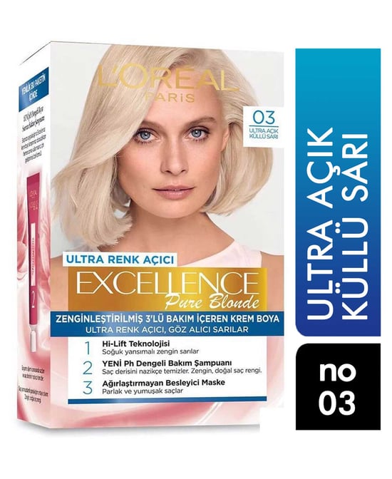 Loreal Excellence Saç Boyası No:03 Ultra Açık Küllü Sarı