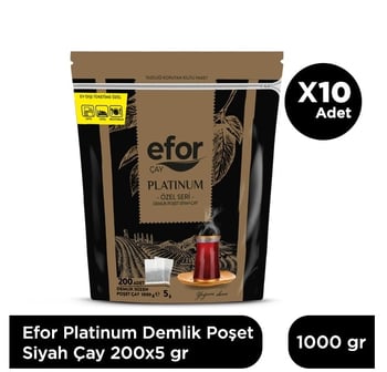 Efor Platinum Jumbo Demlik Poşet Siyah Çay 5 Gr X 200 Adet (1 Kg ) - 10'lu Koli