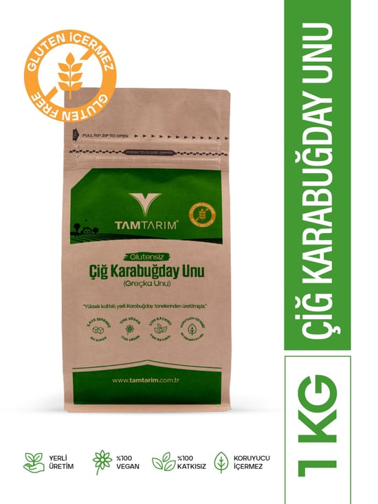 Tam Tarım Glutensiz Çiğ Karabuğday Unu	1 KG