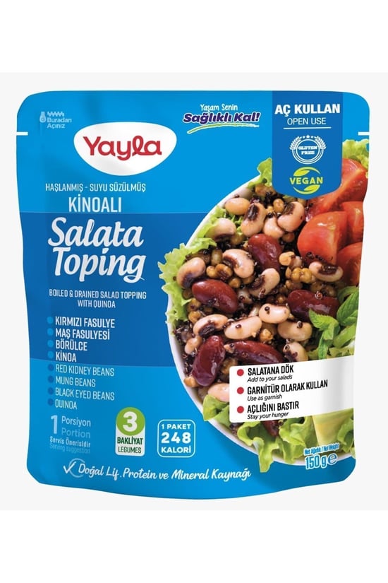 Yayla Haşlanmış Suyu Süzülmüş Kinoalı Salata Toping 150 Gr