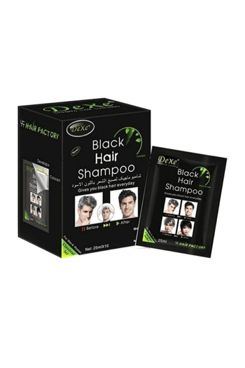 Dexe Black Hair Shampoo Beyaz Saç Kapatıcı Siyah Şampuan Boya 10lu Paket