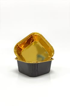 Dolphin Muffin Kek Kapsülü Kare Siyah-altın 25li